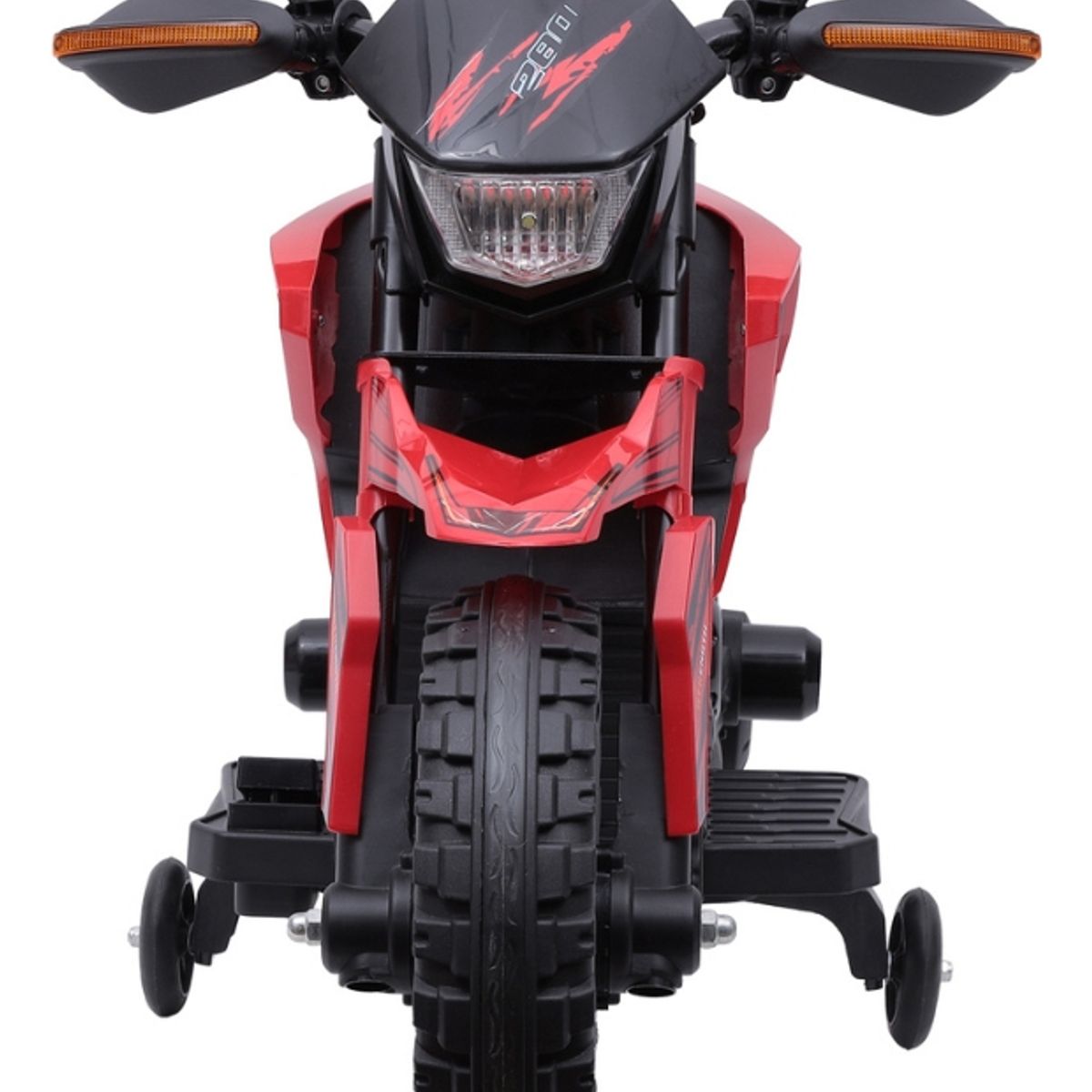 TOYUN TOYUN - Moto eléctrica infantil con ruedas de entrenamiento roja