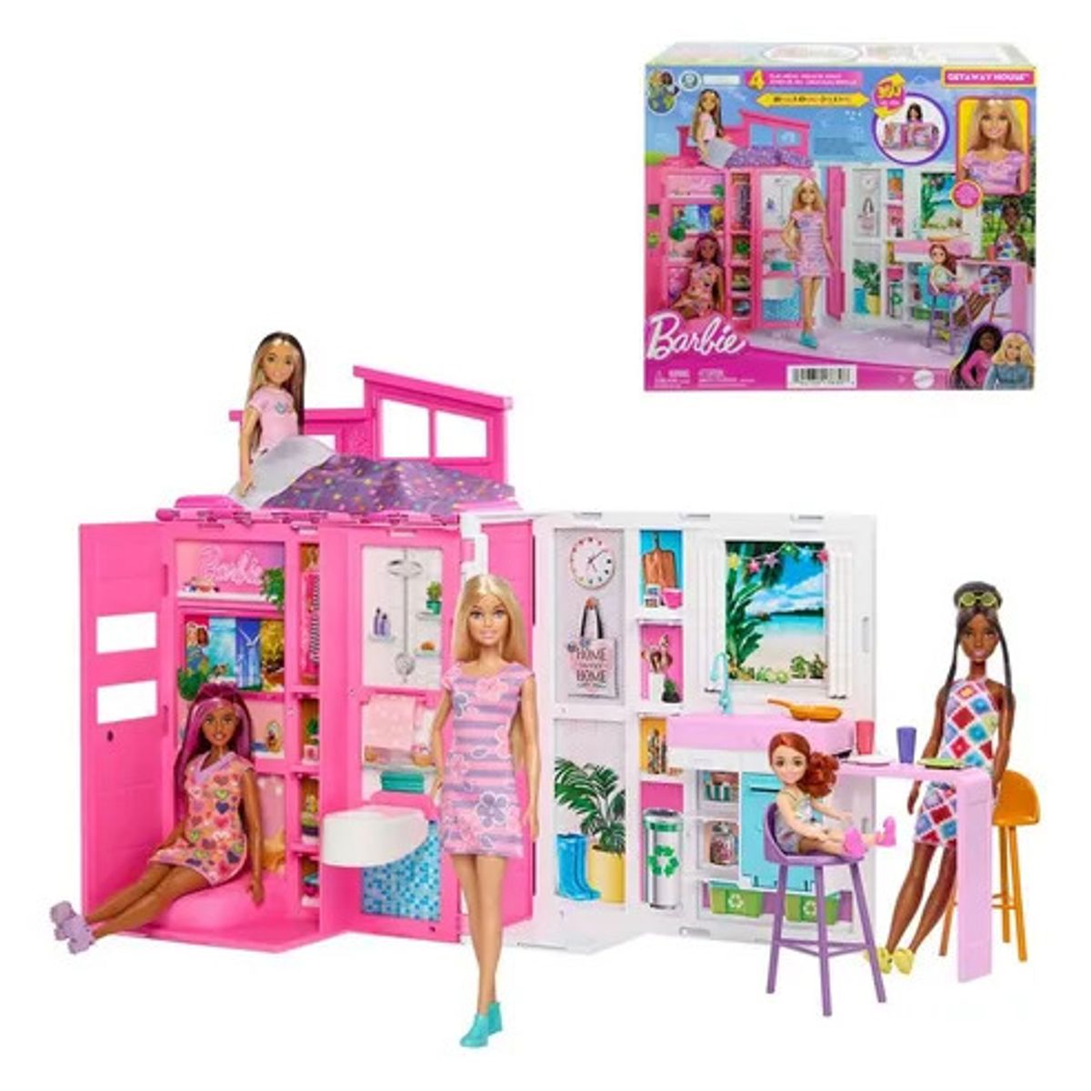MATTEL - Barbie Casa de Muñecas Glam con Muñeca Juego de 360 Grados