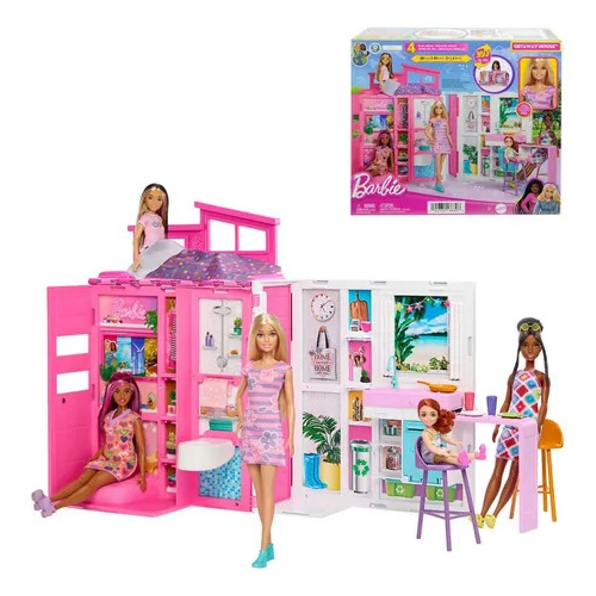 MATTEL - Barbie Casa de Muñecas Glam con Muñeca Juego de 360 Grados