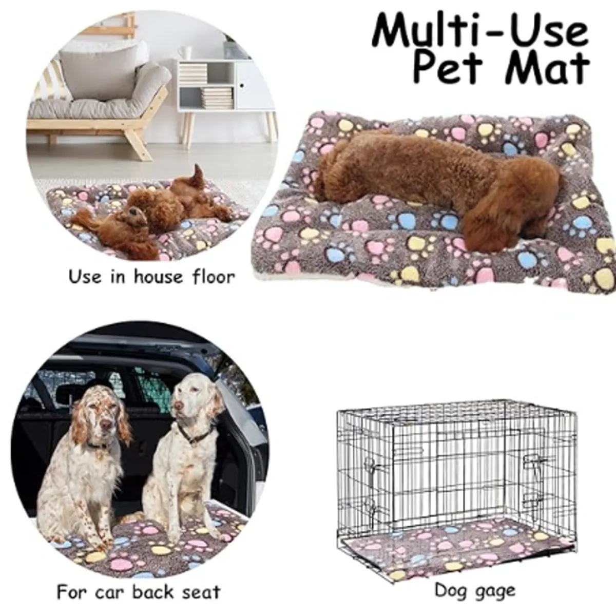 MASCO TODO - Alfombrilla Suave Mascota Perro Gato Manta Acolchada 100x70cm
