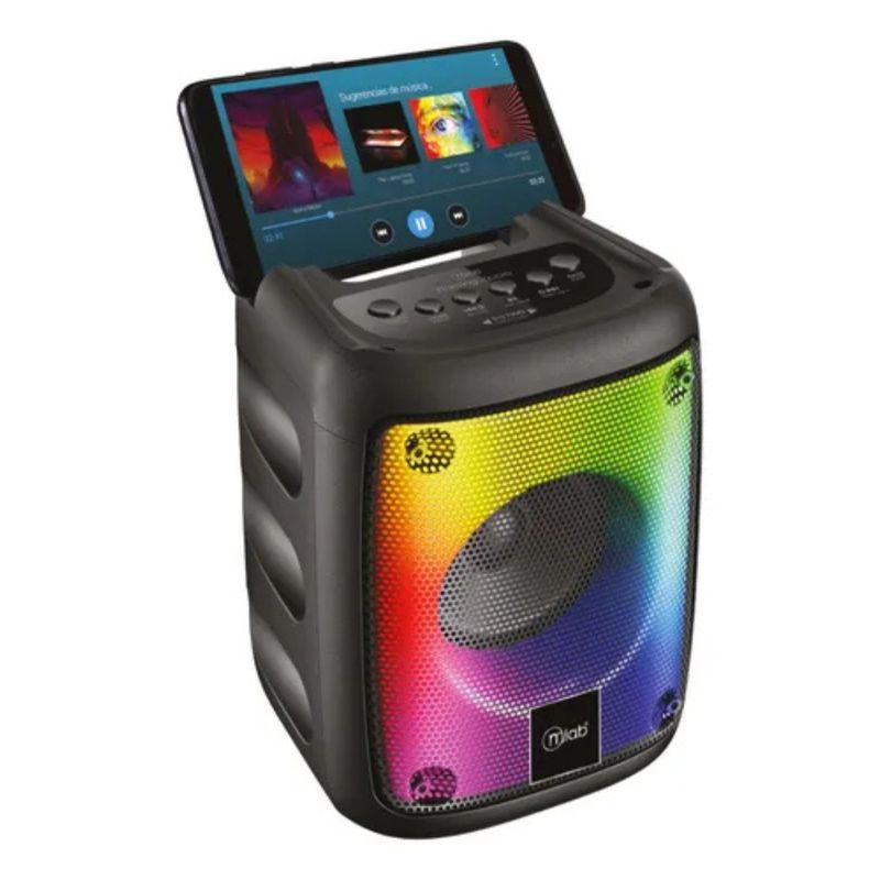 MICROLAB - PARLANTE PORTATIL MICROLAB SPEAKER FLAMING SQUARE BASS 09290 NEGRO