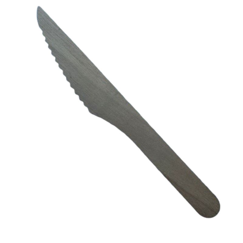 GENERICO - Cuchillos desechables madera 16cm 100un