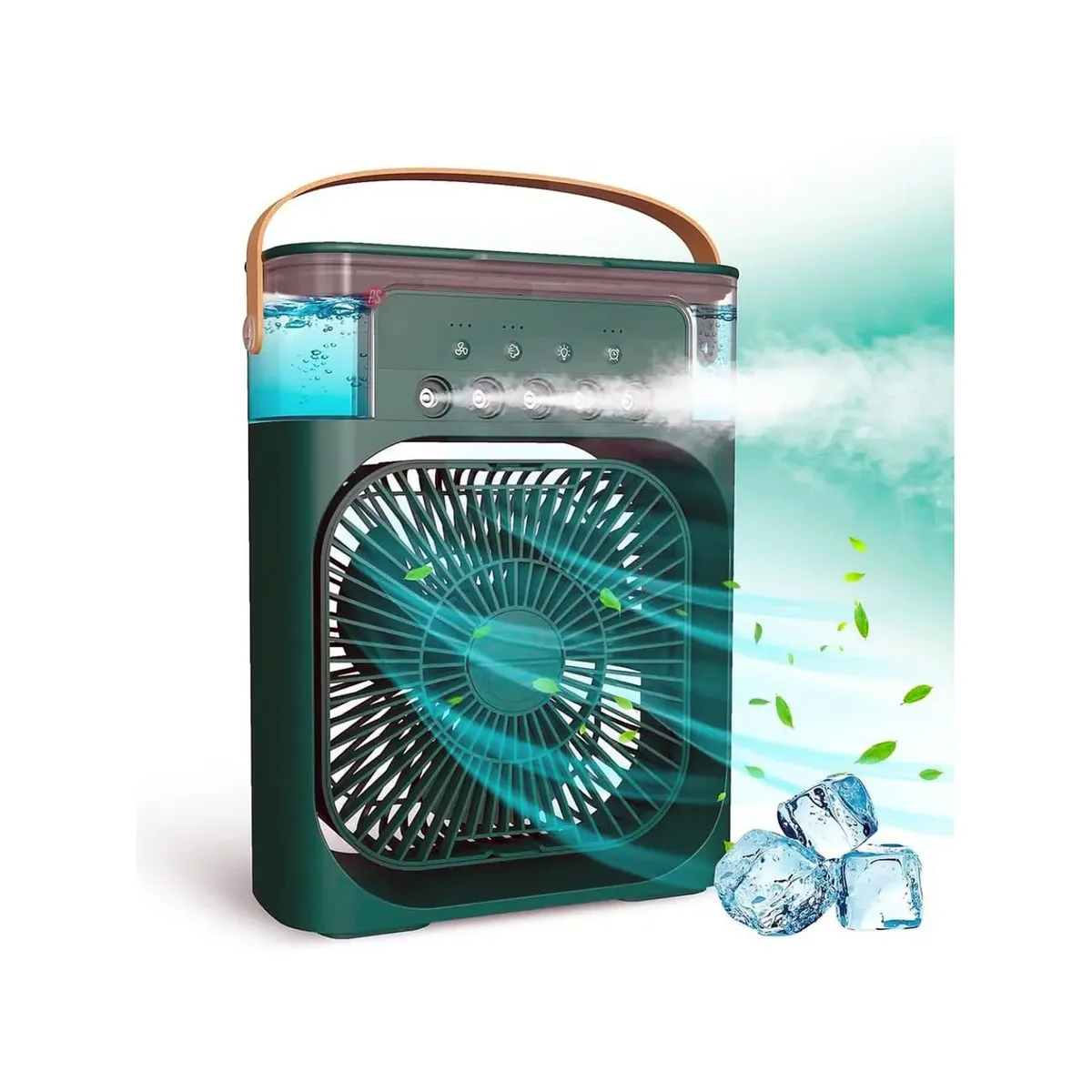 PUNTO STORE - Ventilador Usb Portátil Led Con Rociador Verde - PS