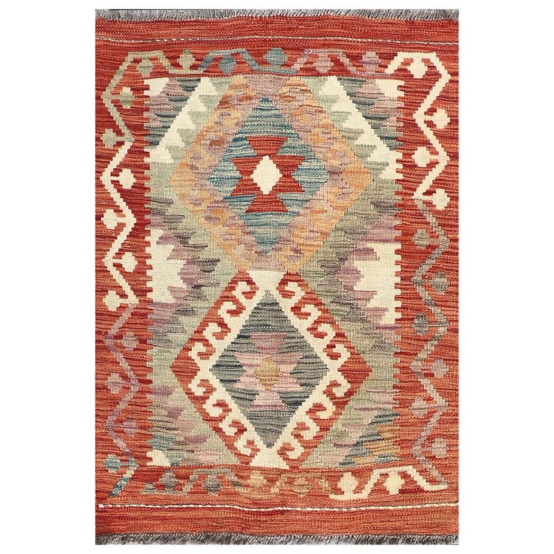CONSORCIO PERSA - Alfombra de Lana Kelim Kashkuli de 0.90 x 0.70 mts., AA773