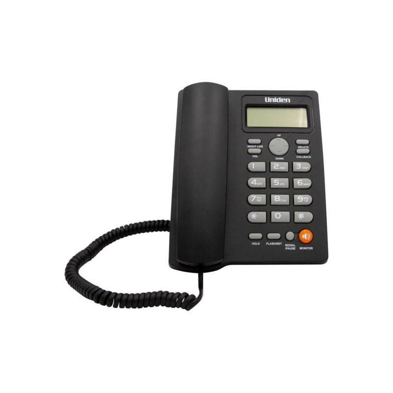 UNIDEN - Telefono Sobremesa Manos Libres CID Alta Voz Negro Uniden
