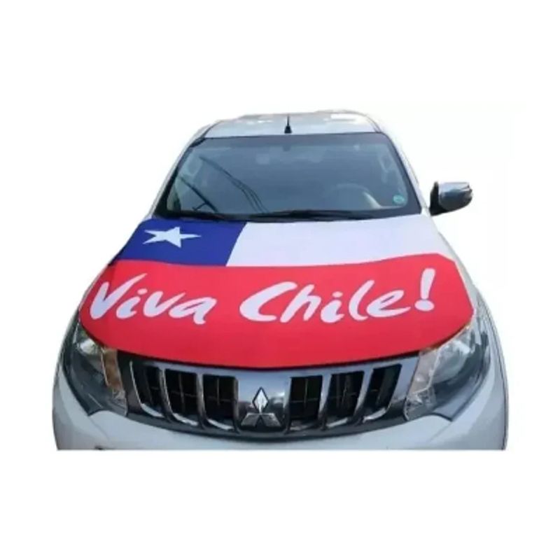 GENERICO - Bandera Cubre Capot Chilena Elástica Con Viva Chile