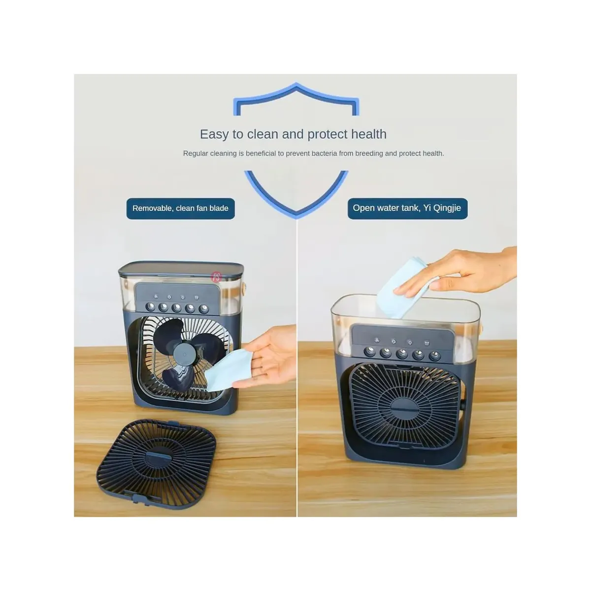 PUNTO STORE - Ventilador Usb Portátil Led Con Rociador Azul - PS