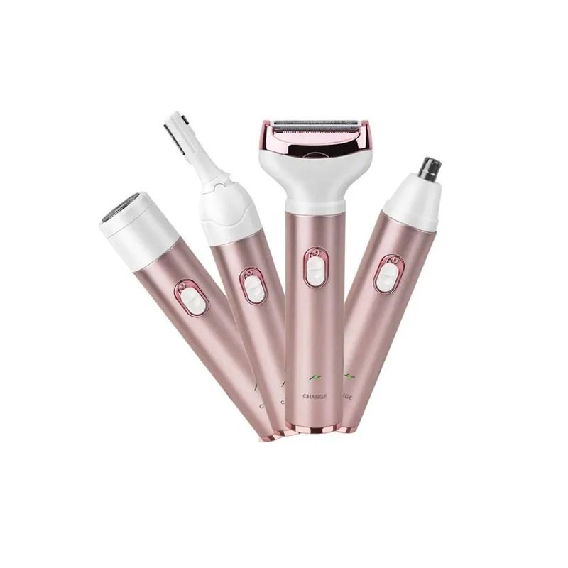 GENERICO - Kit Depiladora Afeitadora Facial Corporal Usb 4 En 1 Surker Color Rosa