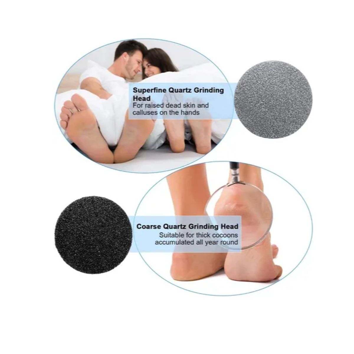 GENERICO - Removedor De Callos Exfoliador Limpieza Pies Suaves Usb Color Blanco