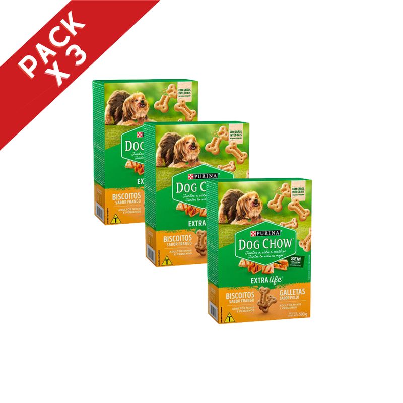 DOG CHOW - PACK 3 UNIDADES GALLETAS DOG CHOW RAZAS PEQUEÑAS