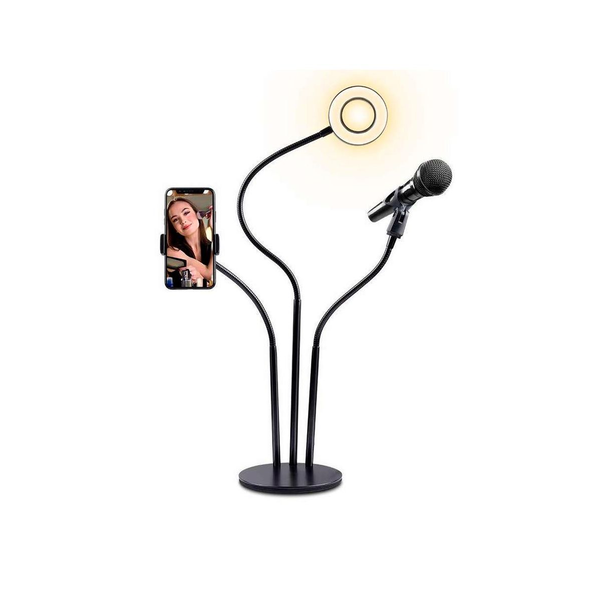 SOHOGAR - Soporte aro de luz led 3 en 1