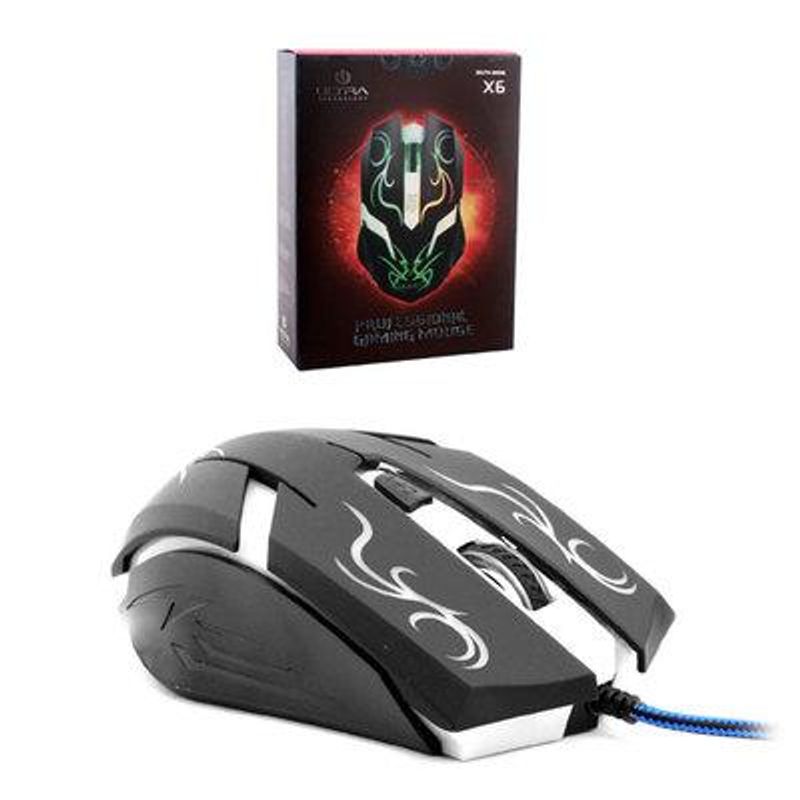 ULTRA - Mouse Alámbrico Ultra x6 Retro Gaming 6 Botones Dpi 2400 - Multicolor