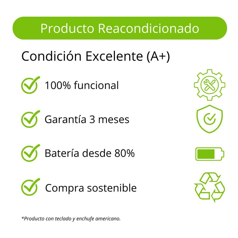 MacBook Air 2020 M1, 13,3, 8GB de RAM, 256GB SSD - Gris espacial (Reacondicionado)