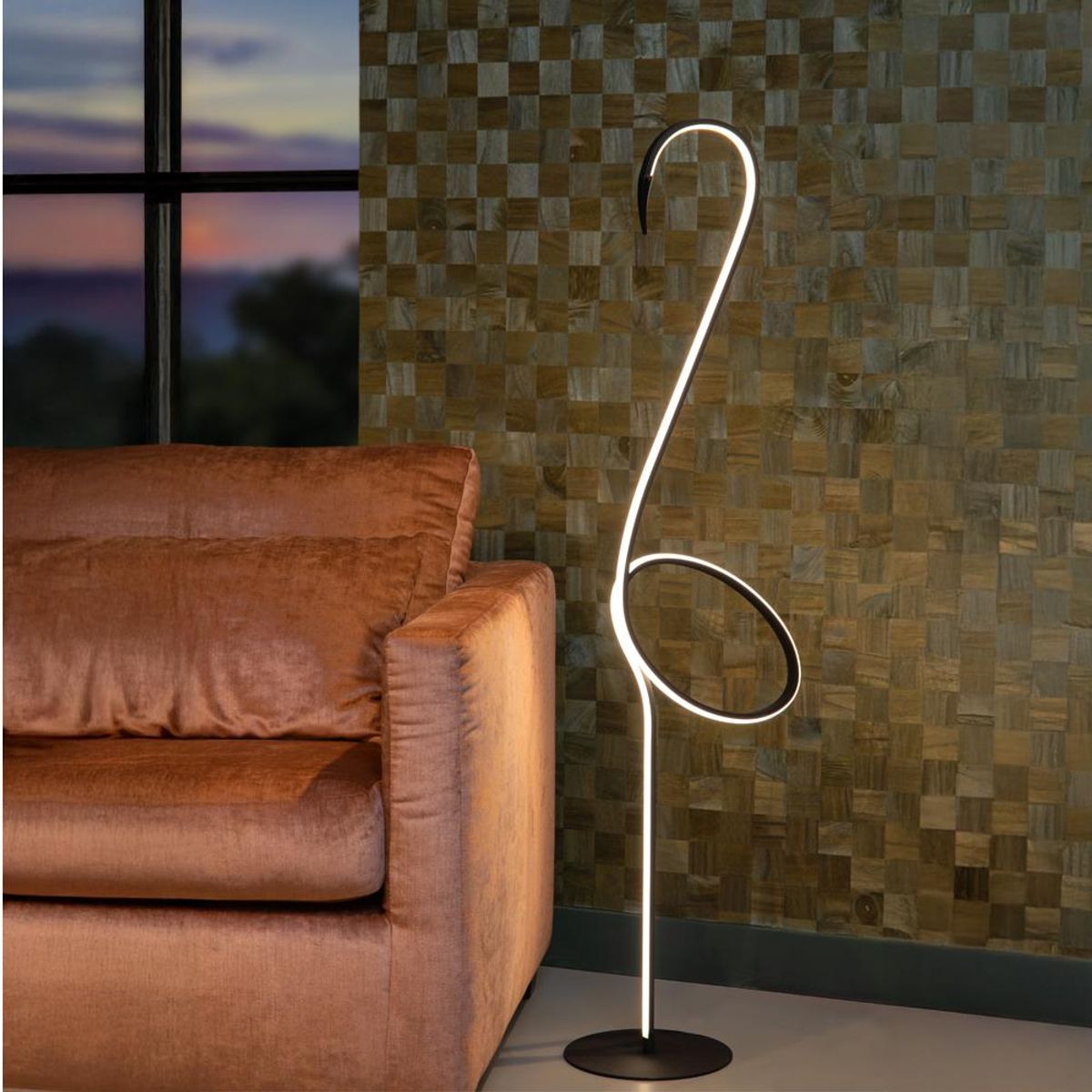 BOSCO - LAMPARA DE PIE FLAMINGO LED MULTICOLOR