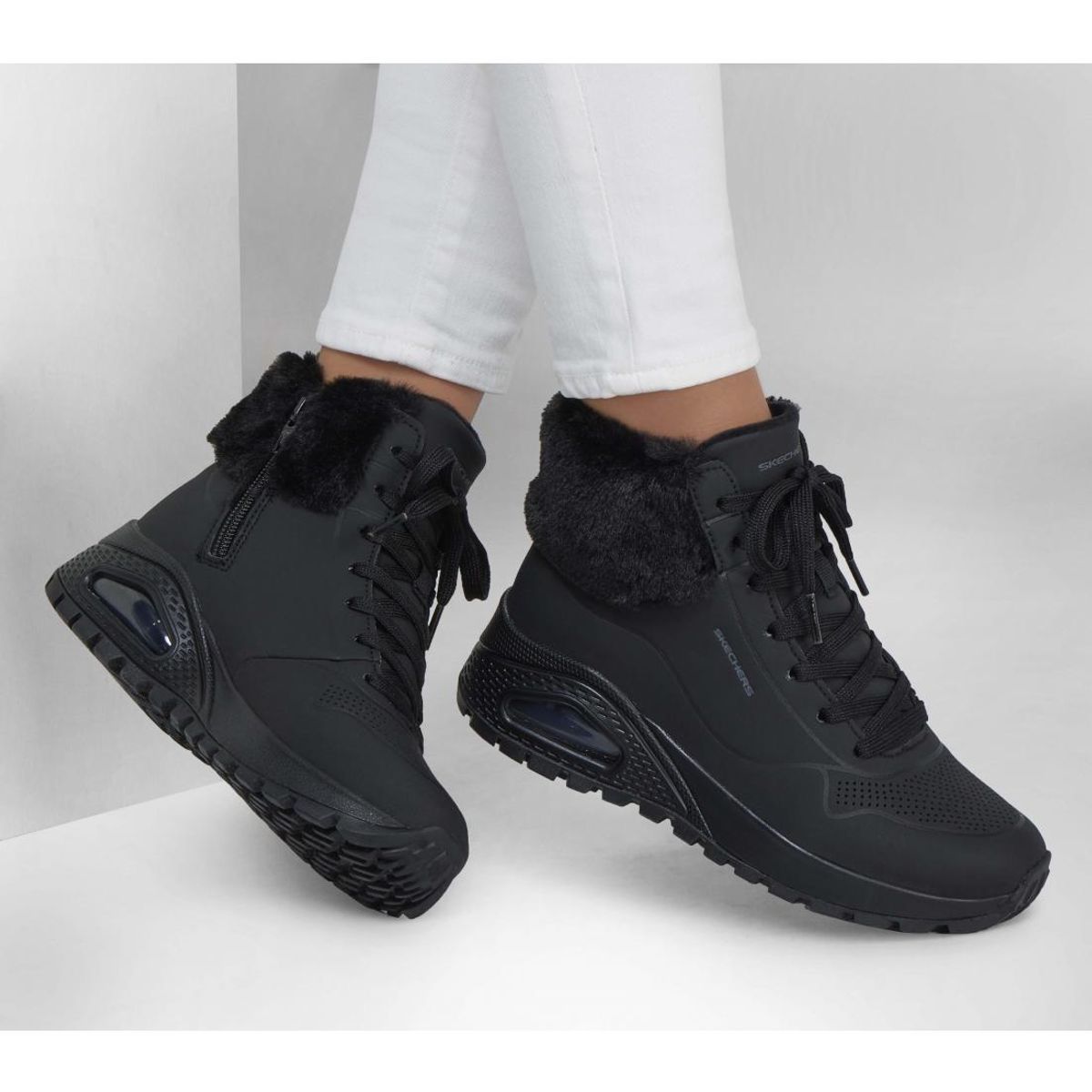 SKECHERS - Botín Mujer Uno Rugged Fall Air Negro BK Skechers