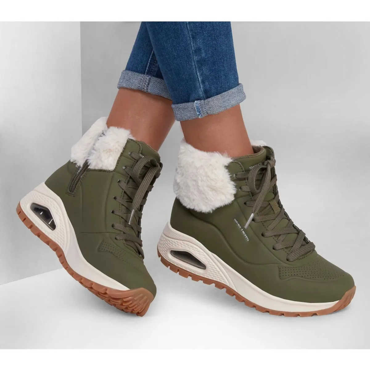 SKECHERS - Botín Mujer Uno Rugged Oliva Skechers