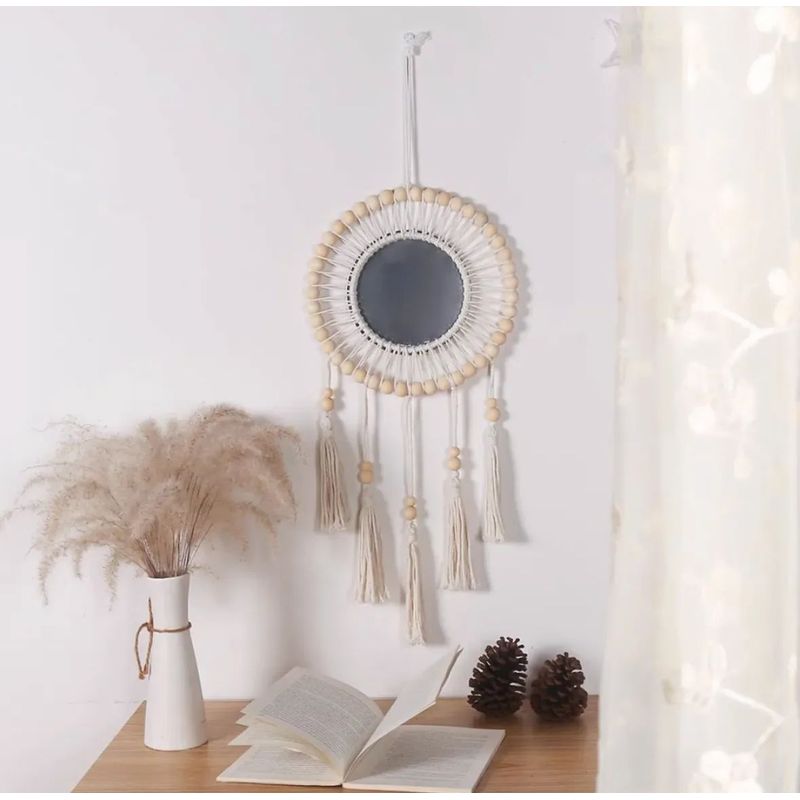 HOMEY - Espejo Colgante Decorativo De Macrame
