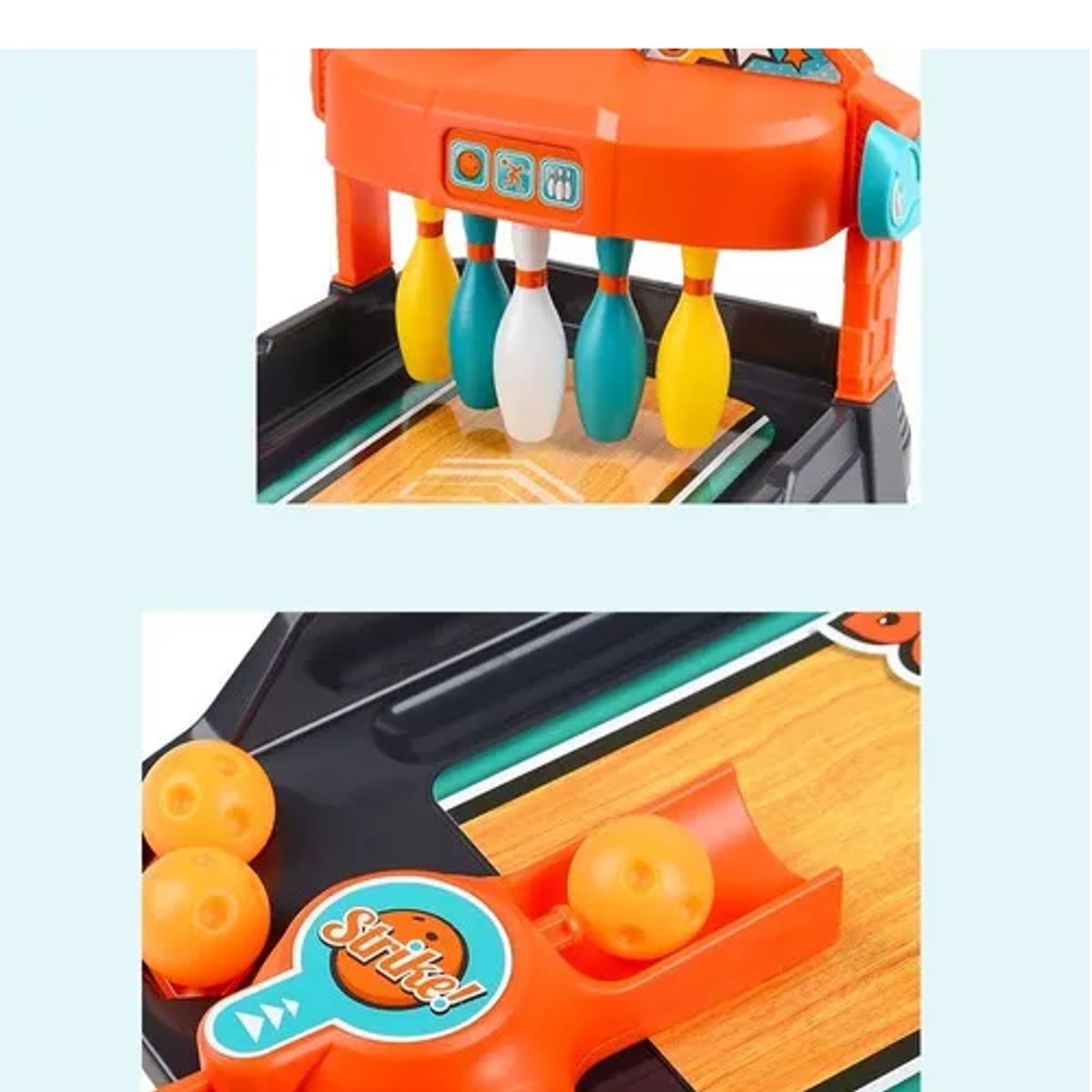 CARIBEE - Juego De Bowling De Mesa 60 Cm Con Lanzador Clásico