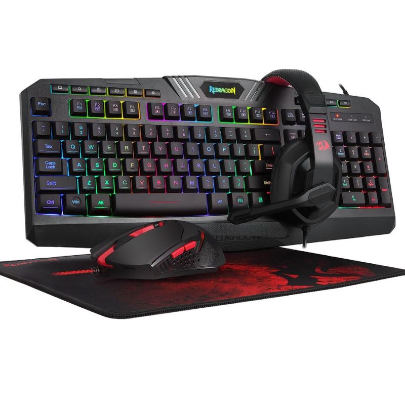 REDRAGON - Pack Gamer Redragon Mouse + Teclado + Padmouse S101 Rgb - Negro