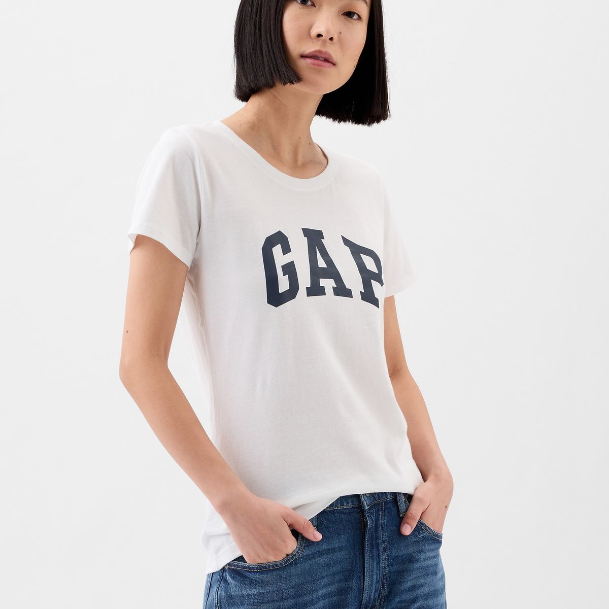 GAP - Polera Mujer Classic Manga Corta Blanco Gap