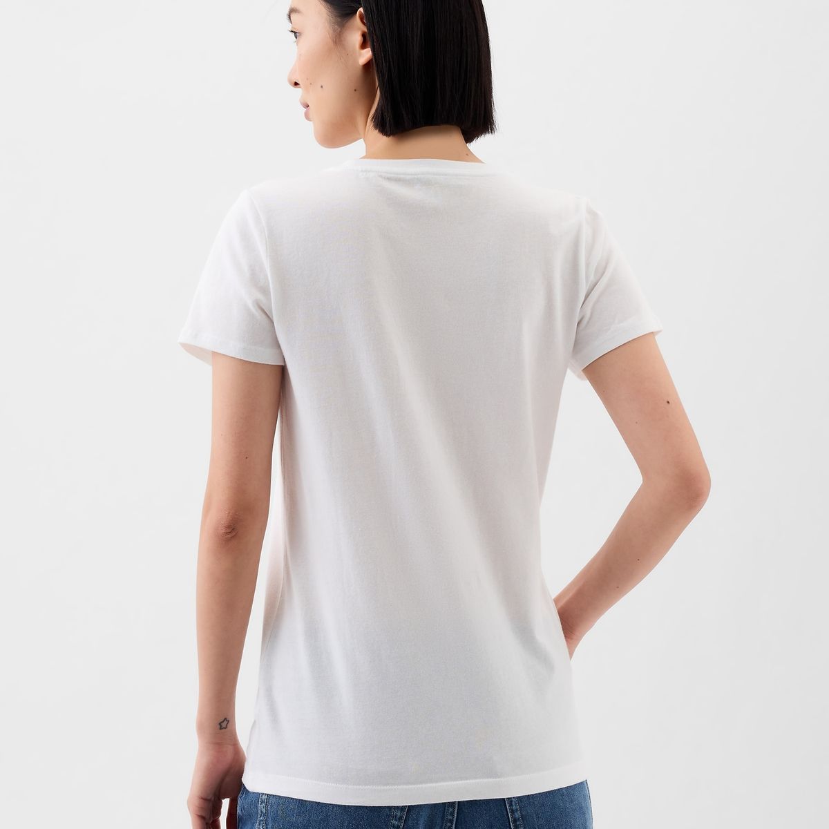 GAP - Polera Mujer Classic Manga Corta Blanco Gap
