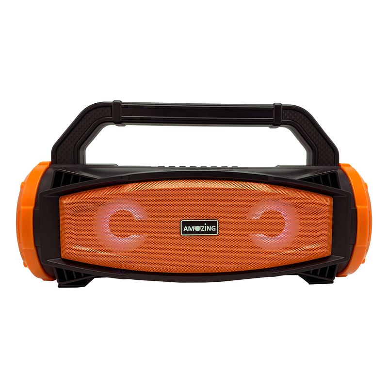AMAZING - Parlante Bluetooth Testo Pogo Amazing 2x10W  USB TF AUX FM Micrófono Recargable Naranja