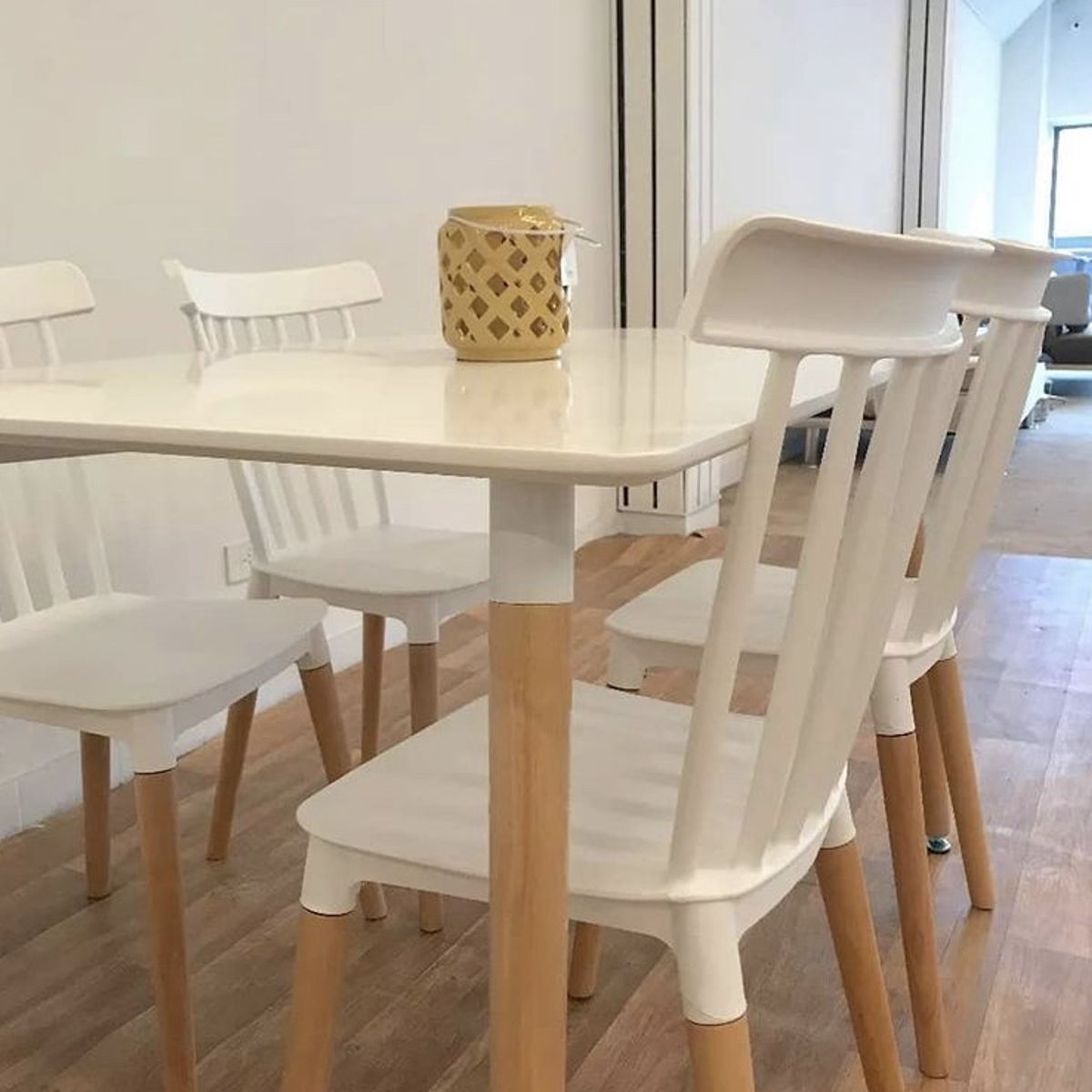 HABITA2 CHILE - COMEDOR WINDSOR RECTANGULAR BLANCO 120X80 - 4 PUESTO BLANCO…