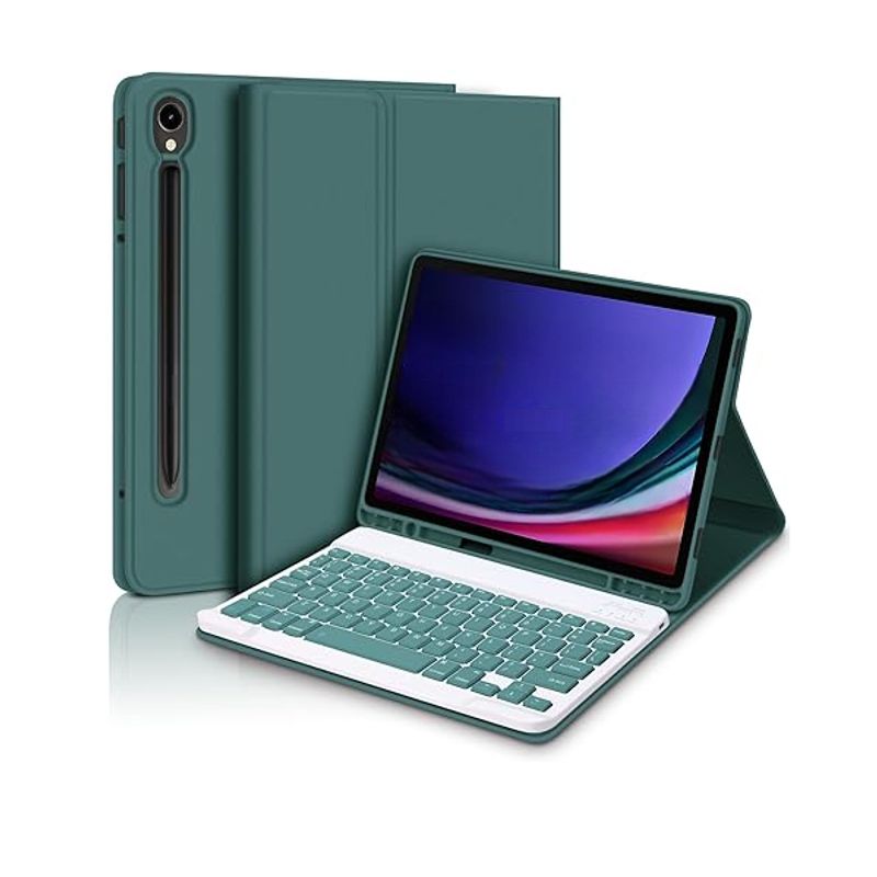 GENERICO - Funda con Teclado para Samsung Galaxy Tab S9 FE 10.9 /S9 11 / Verde