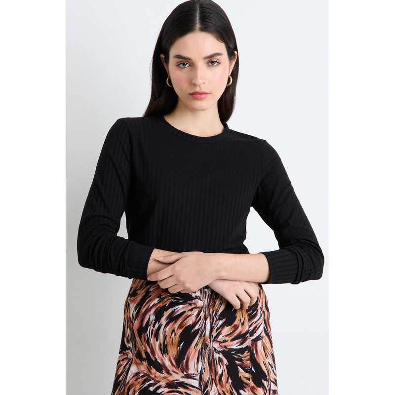 ASH - Polera Manga Larga Mujer Negro Ash