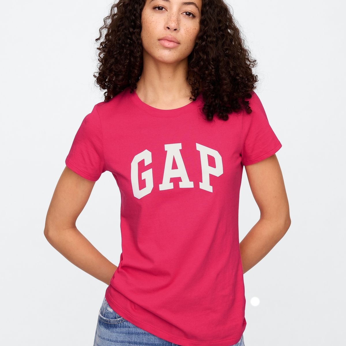GAP - Polera Mujer Classic Manga Corta Rosado Gap