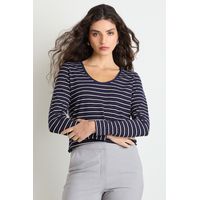 Polera Manga Larga Mujer Azul