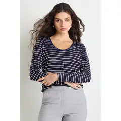 ASH - Polera Manga Larga Mujer Azul