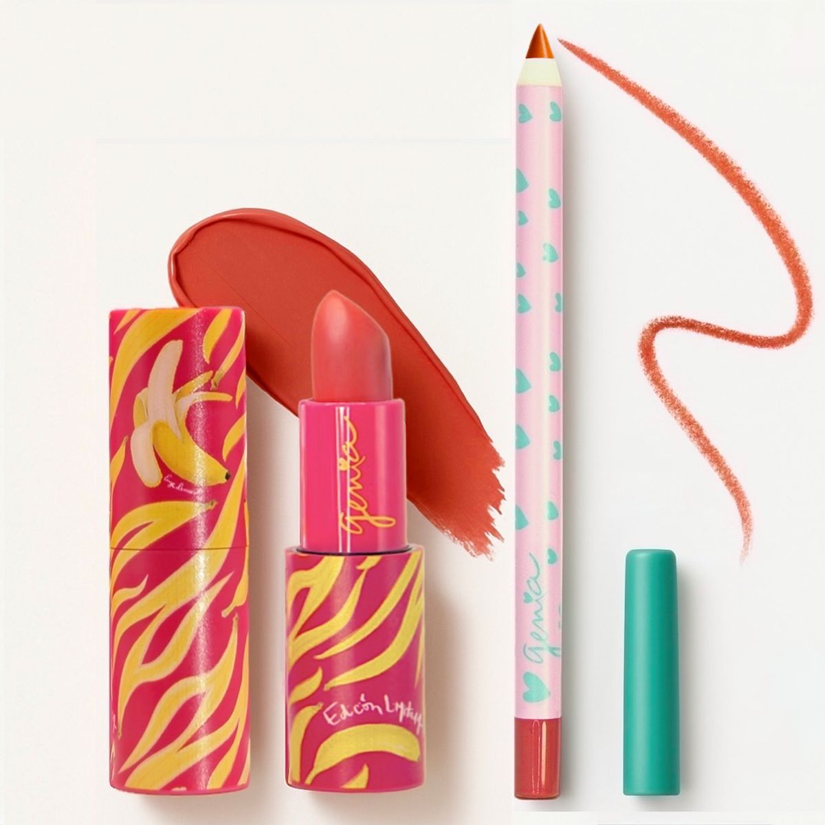 GENIA BEAUTY - Dúo Peachywarm - Lapiz Labial y Delineador Cremoso