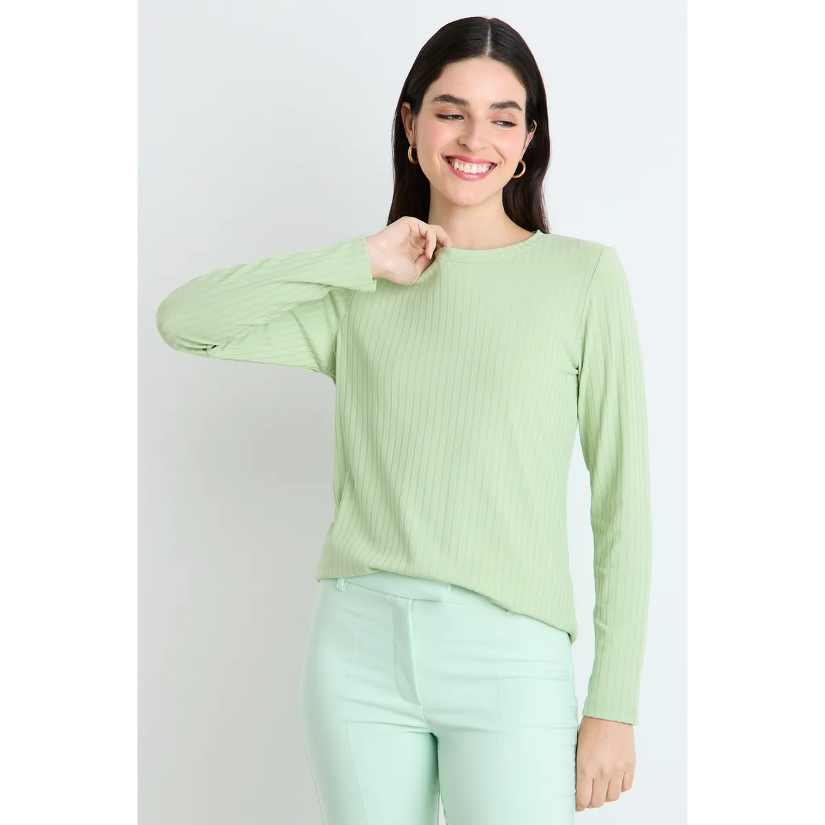 ASH - Polera Manga Larga Mujer Verde Ash