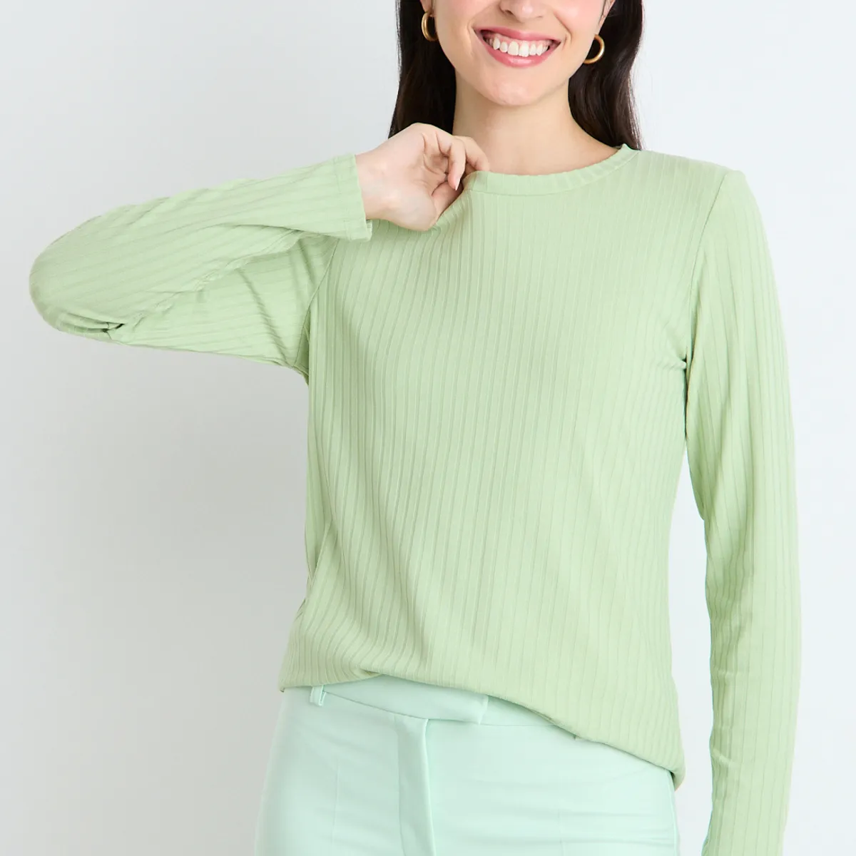 ASH - Polera Manga Larga Mujer Verde Ash