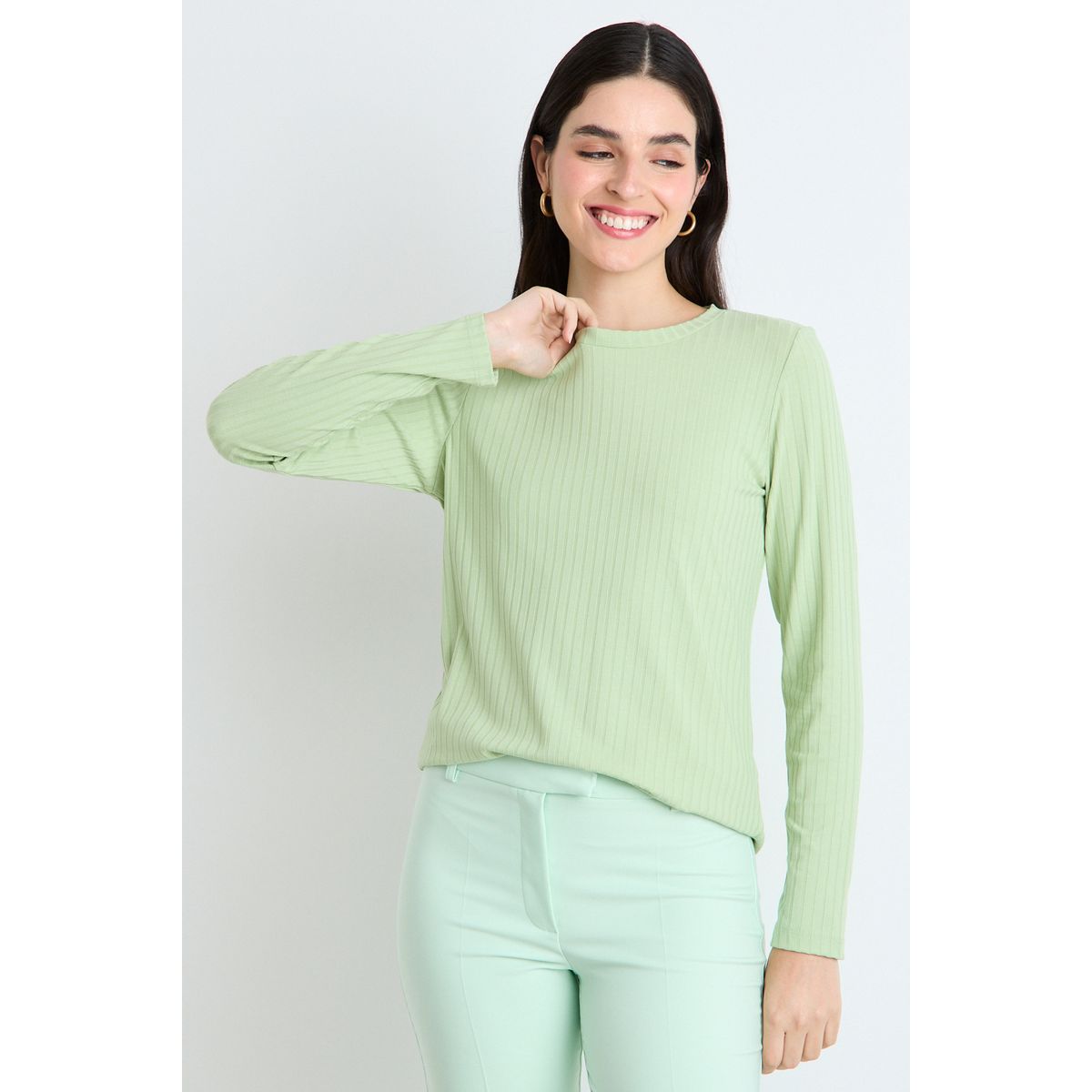ASH - Polera Manga Larga Mujer Verde Ash