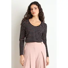 ASH - Polera Manga Larga Mujer Negro