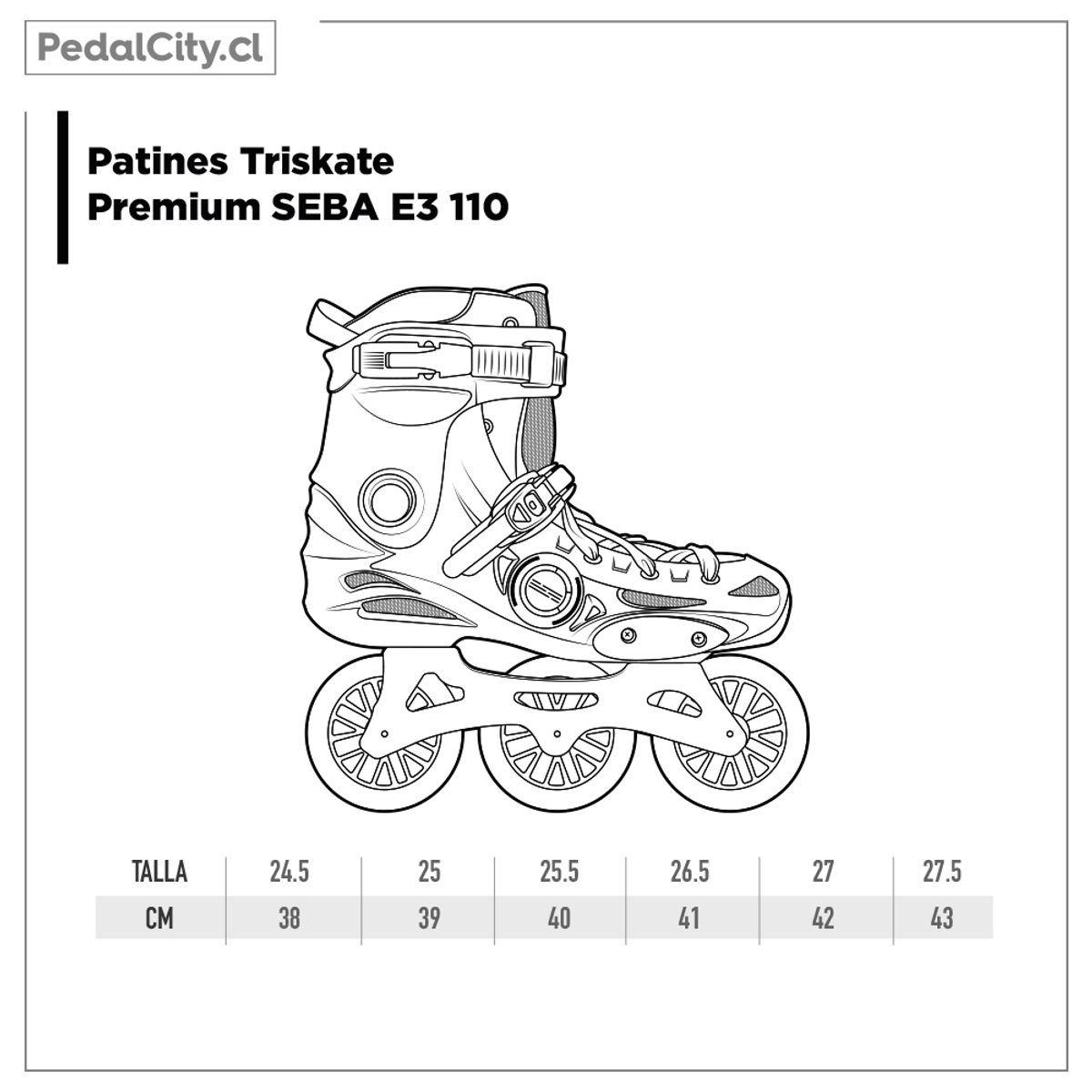 SEBA - Patines Triskate Premium SEBA E3 110 black