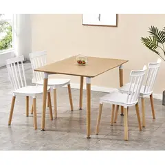 HABITA2 CHILE - COMEDOR WINDSOR RECTANGULAR WOOD 120X80 - 4 PUESTO BLANCO…