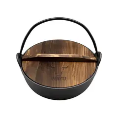 WAYU - Olla con tapa de madera 25 cms hierro fundido
