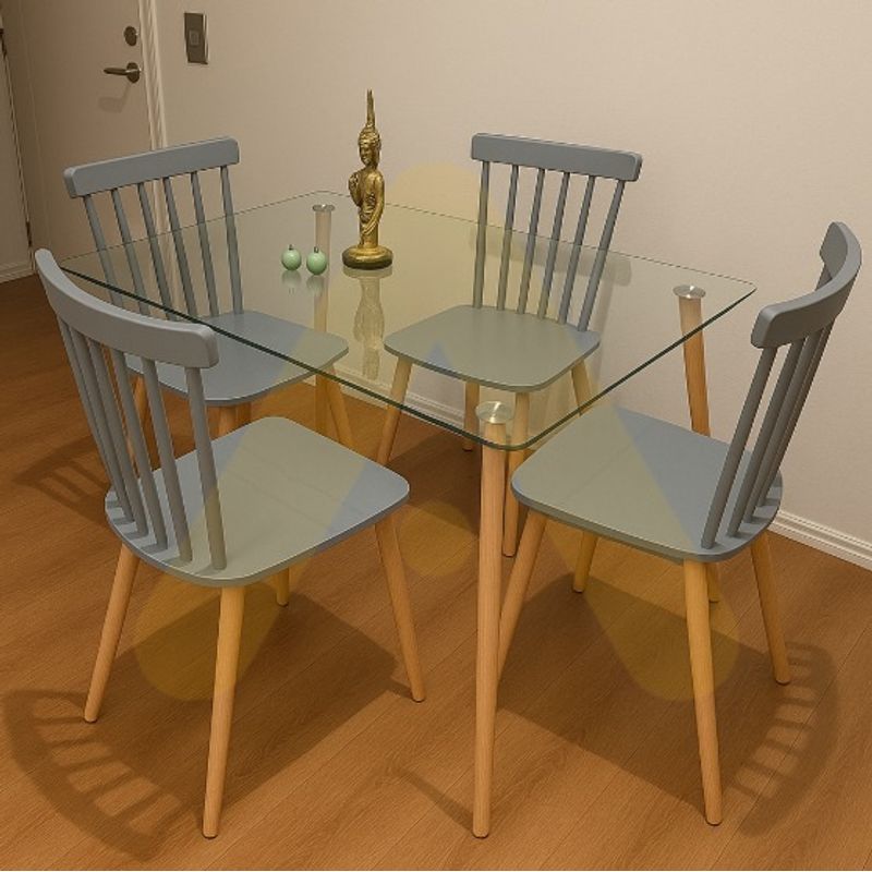 HABITA2 CHILE - COMEDOR PRINCE WINDSOR RECTANGULAR 120X80 - 4 PUESTO GRIS…