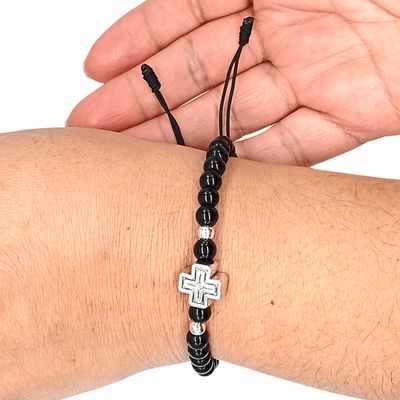Imagen 2 del producto Pulsera Turmalina Negra Cruz Plata Tu Conexión Divina