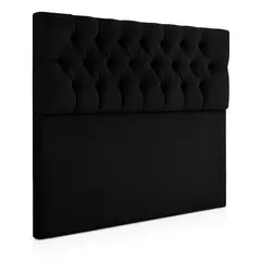 GENERICO - Respaldo De Cama 2 Plazas Negro Top Quality