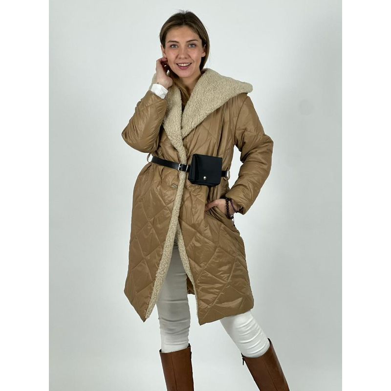 ENIGMATICA BOUTIQUE - Parka Italiana con Cinturón - Café
