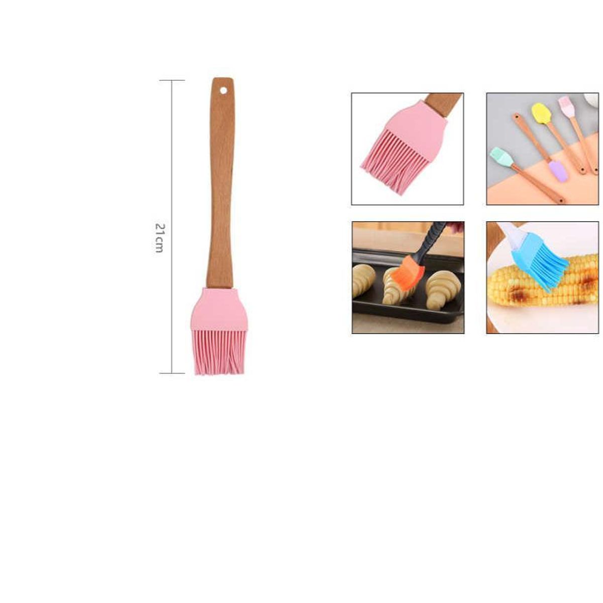 GENERICO - Brocha De Silicona Con Mango De Madera