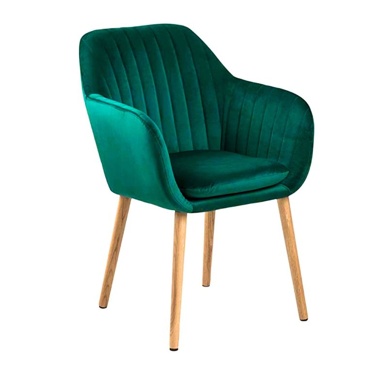 PANDALINO - Butaca Almer - Felpa con Patas de Madera - Elegancia y Confort - Esmeralda