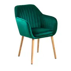 PANDALINO - Butaca Almer - Felpa con Patas de Madera - Elegancia y Confort - Esmeralda