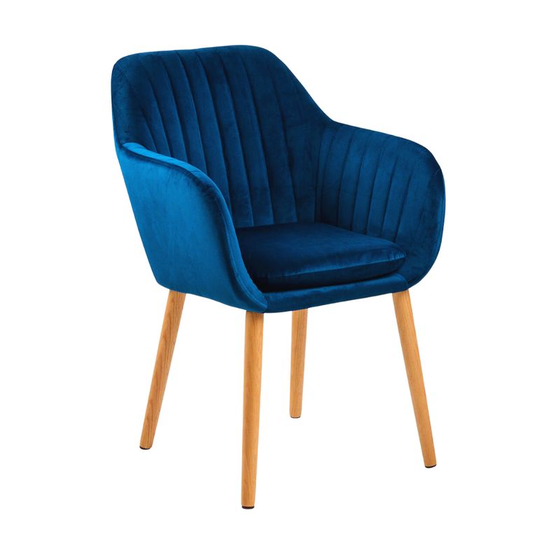 PANDALINO - Butaca Almer - Felpa con Patas de Madera - Elegancia y Confort - Azul
