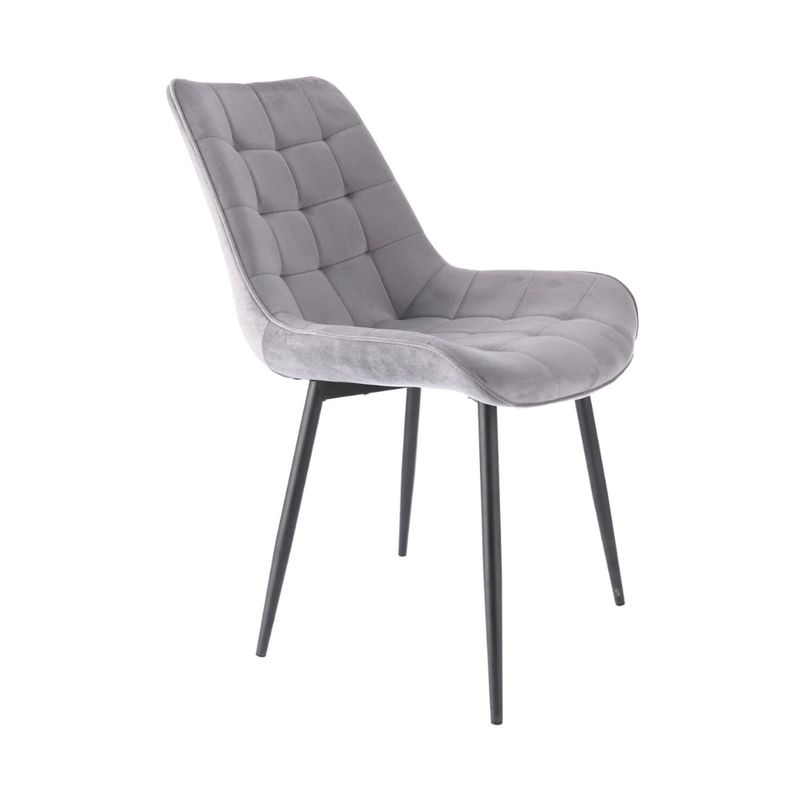 PANDALINO - Silla Kena - Terciopelo- Diseño Elegante y Cómoda - Gris
