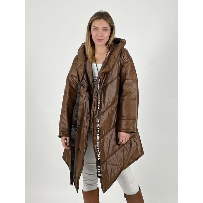 ENIGMATICA BOUTIQUE - Parka Italiana Cruzada con Amarre - Café